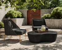 Andria Black Rope & Teak Outdoor Lounge Chair