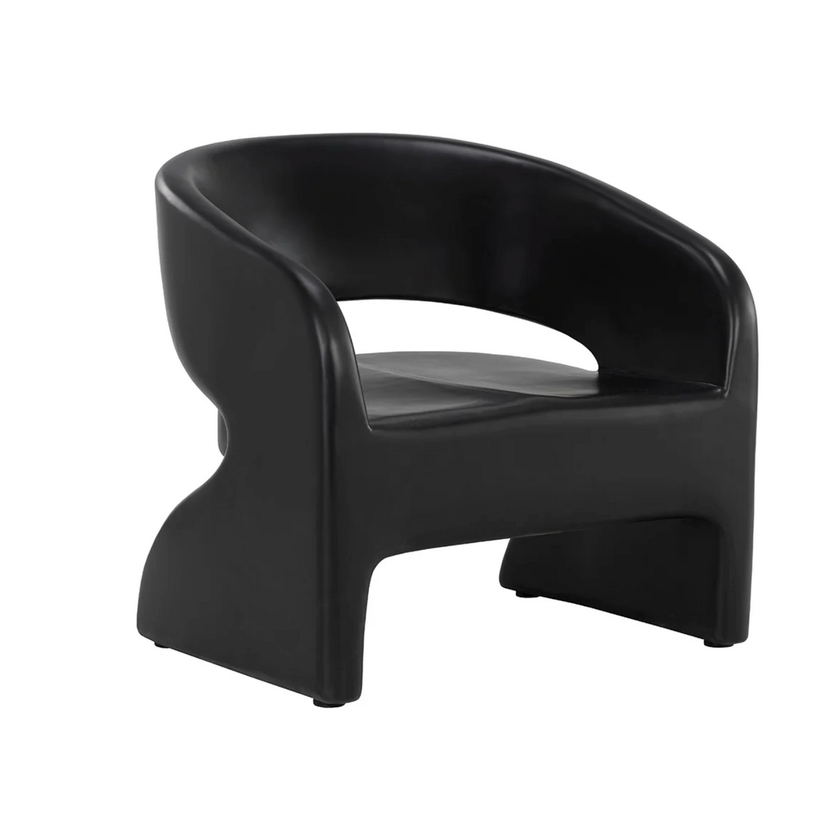 Cura Black Concrete Outdoor Lounge Chair