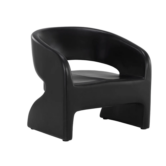 Cura Black Concrete Outdoor Lounge Chair