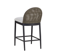Calandri Grey Wicker & Cream Outdoor Counter Stool