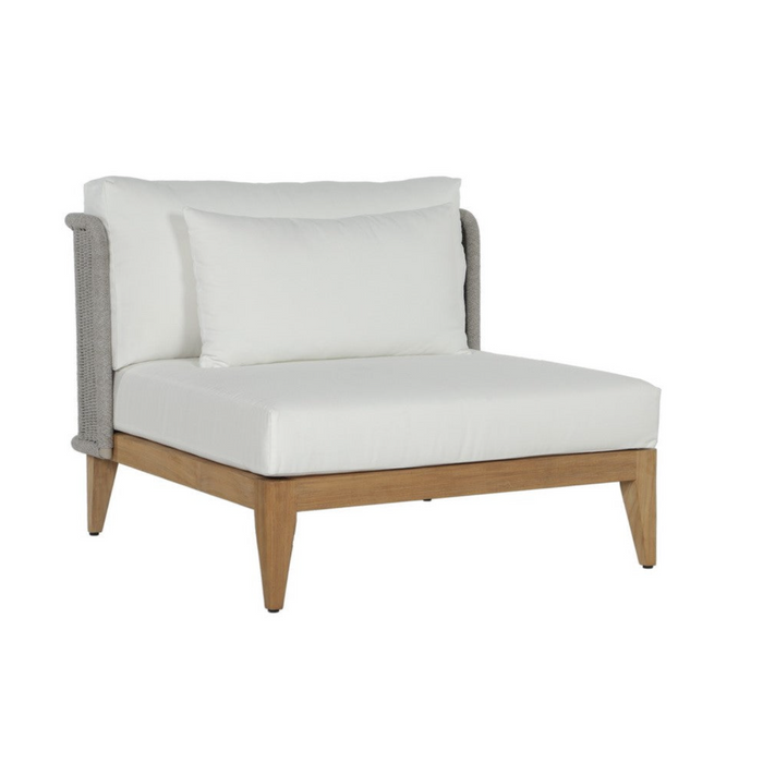 Ibiza Grey Weave & White Outdoor Lounge Chair