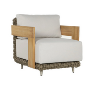 Potenza Taupe Wicker & Palazzo Cream Outdoor Lounge Chair