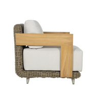 Potenza Taupe Wicker & Palazzo Cream Outdoor Lounge Chair
