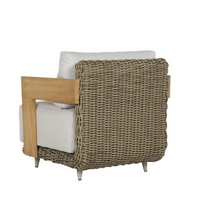 Potenza Taupe Wicker & Palazzo Cream Outdoor Lounge Chair