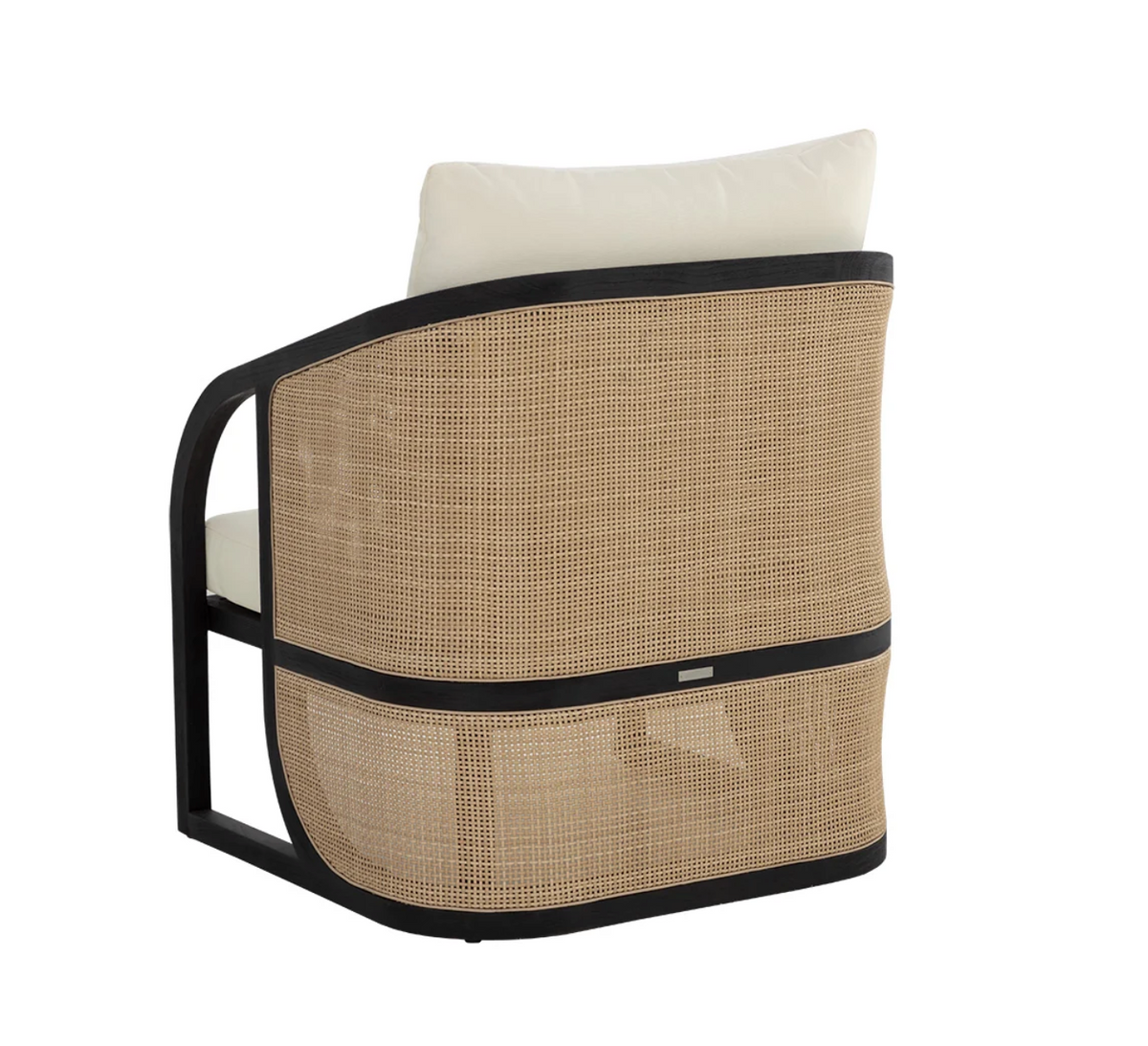 Palermo Natural Wicker, Charcoal & Cream Lounge Chair