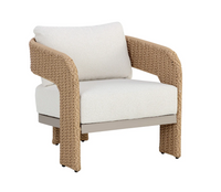 Pylos Natural Rattan Weave & Cream Boucle Lounge Chair