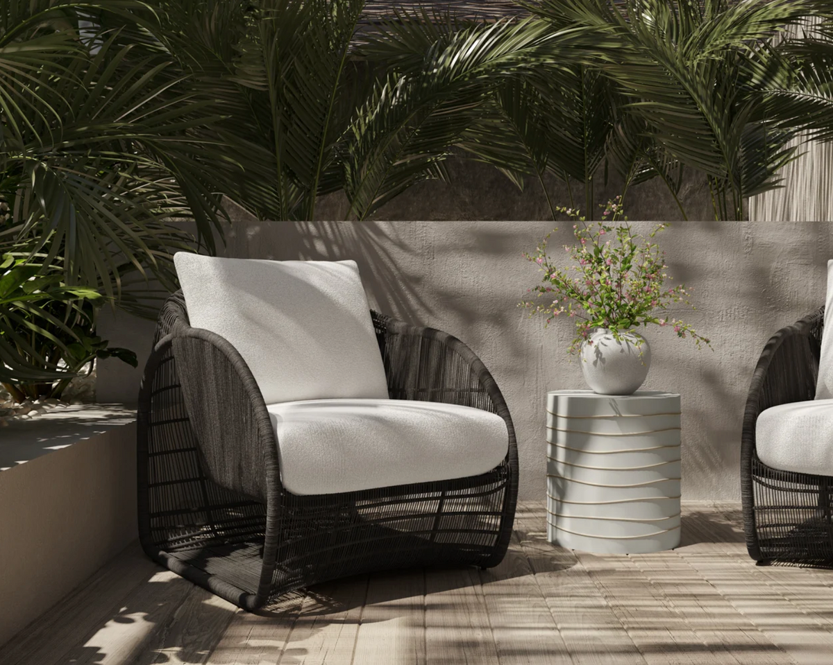 Tulum Charcoal & Cream Outdoor Lounge Chair