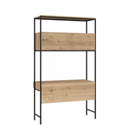 Ambrose Modular Rustic Oak Bookcase Desk