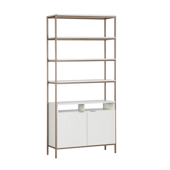 Ambrose Modular Large Champagne Gold & Cream Bookcase