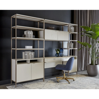 Ambrose Modular Large Champagne Gold & Cream Bookcase