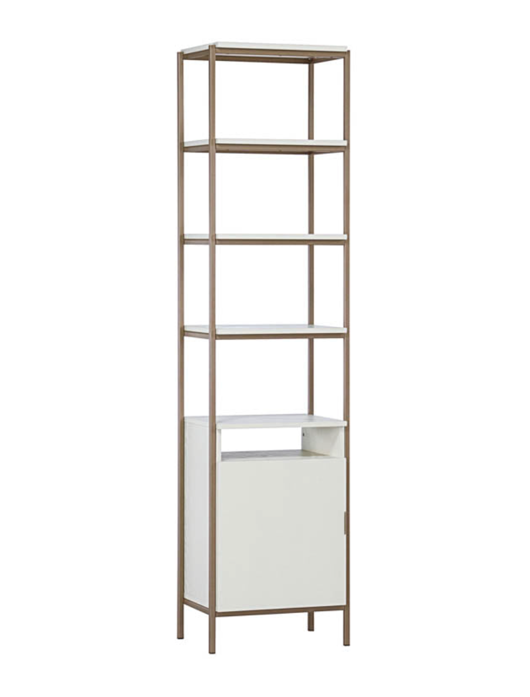Ambrose Modular Small Champagne Gold & Cream Bookcase