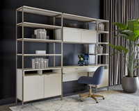 Ambrose Modular Small Champagne Gold & Cream Bookcase