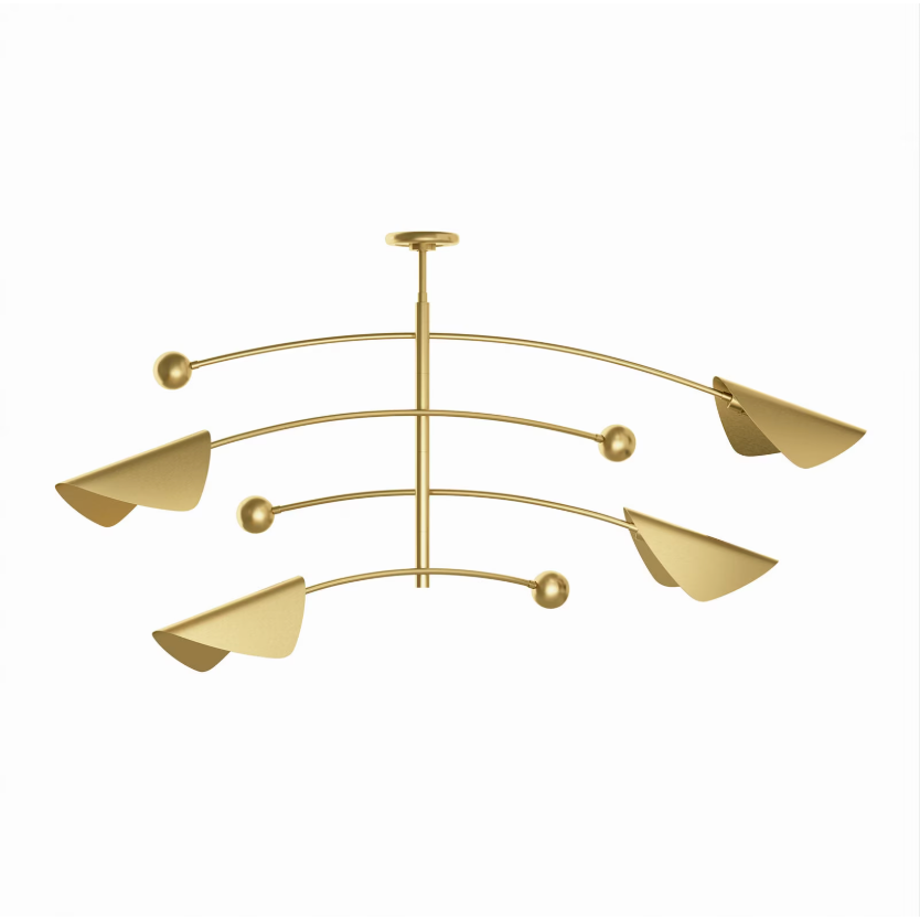 Occultation Natural Brass Chandelier