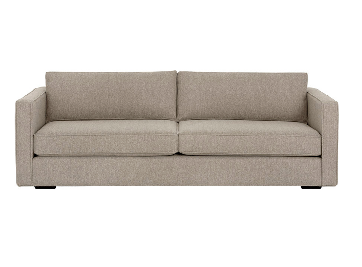 Adam Taupe Tailored Performance Fabric Sofa