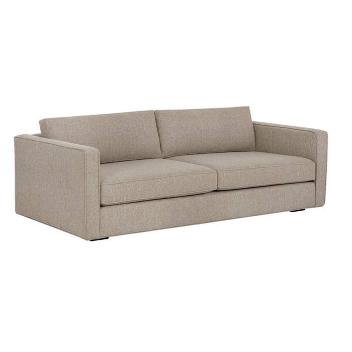 Adam Taupe Tailored Performance Fabric Sofa