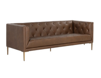 William Vintage Dark Caramel Leather Sofa