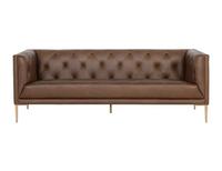 William Vintage Dark Caramel Leather Sofa