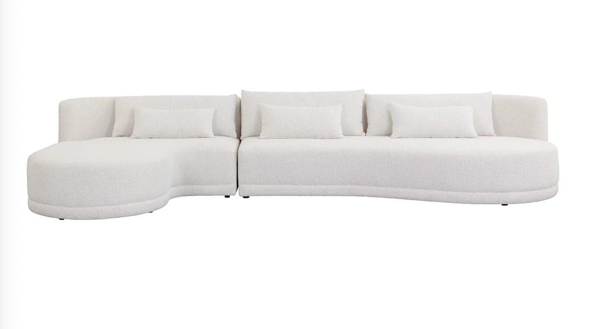 London LAF Copenhagen White Boucle Sectional