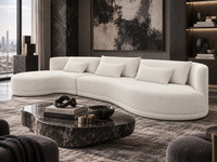 London LAF Copenhagen White Boucle Sectional