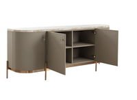 Cullen Taupe Leather & Marble Sideboard