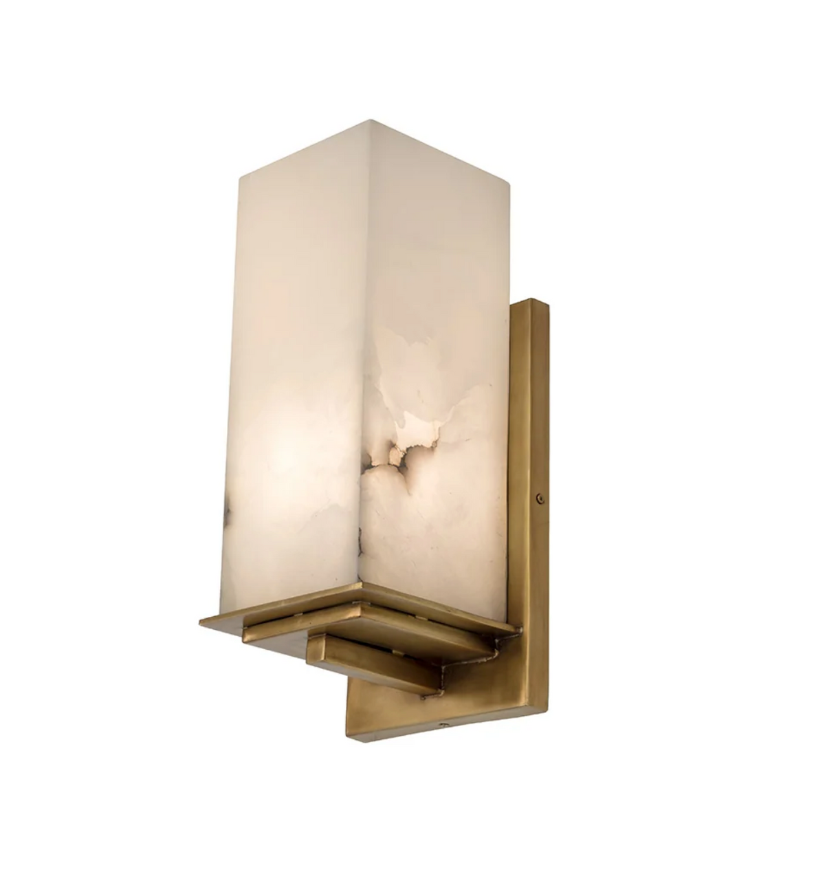 Kimmery Alabaster & Antique Brass Sconce