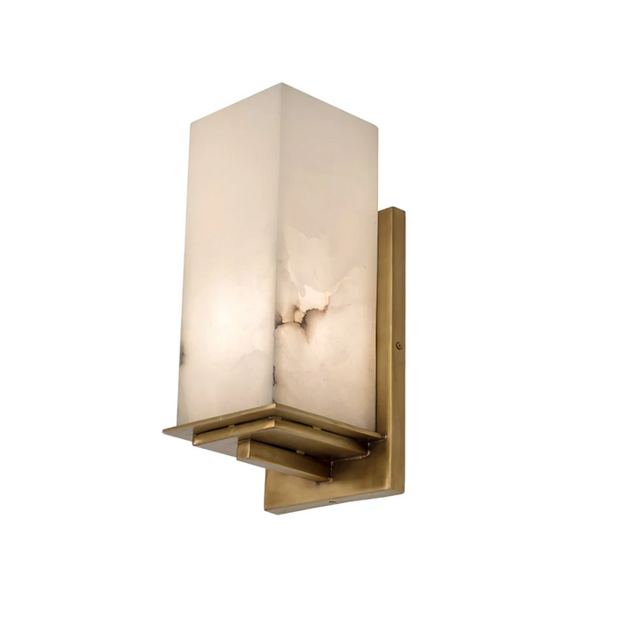 Kimmery Alabaster & Antique Brass Sconce