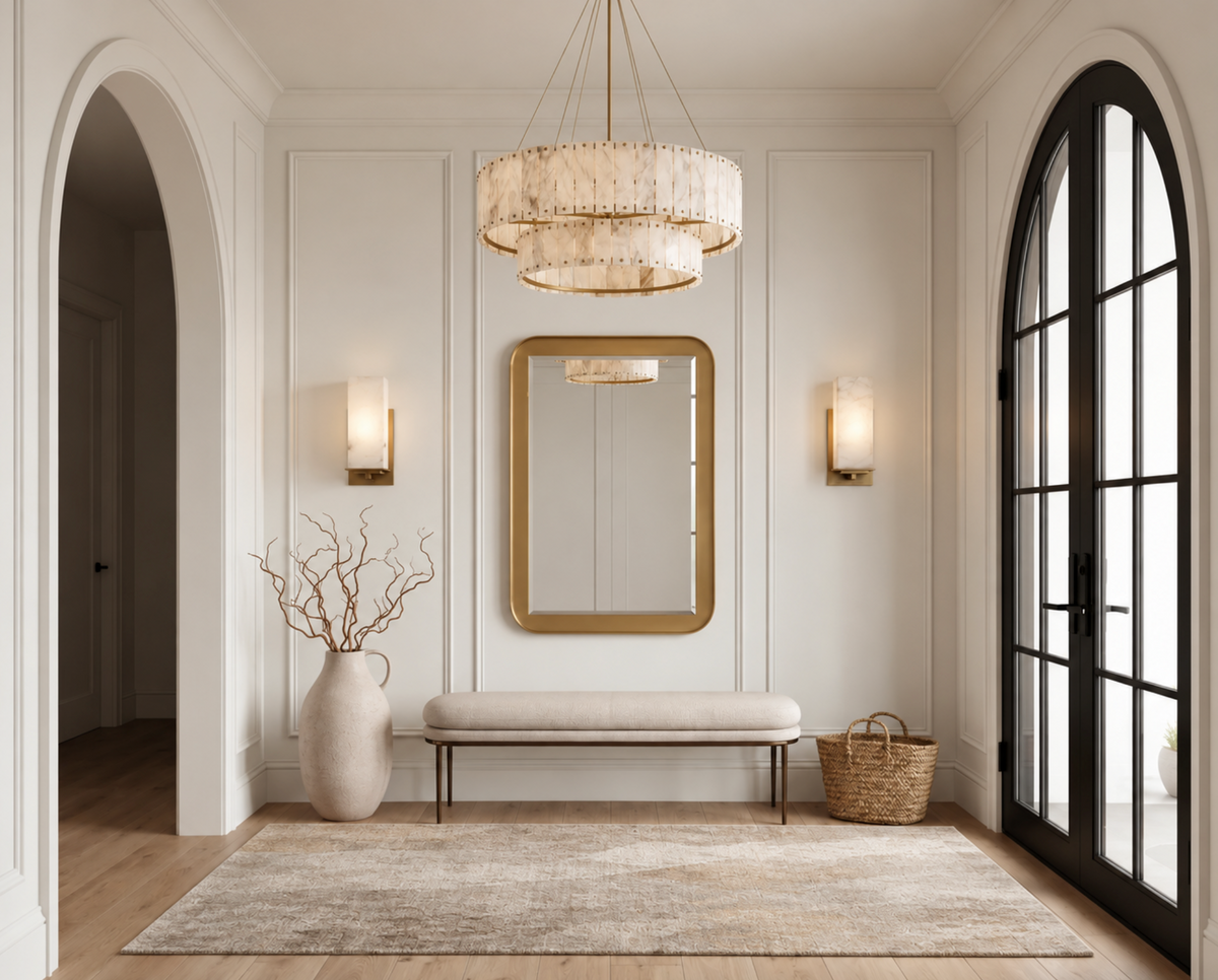 Kimmery Alabaster & Antique Brass Sconce