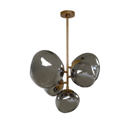Dion Smoked Glass & Brushed Gold Pendant Light