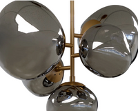 Dion Smoked Glass & Brushed Gold Pendant Light