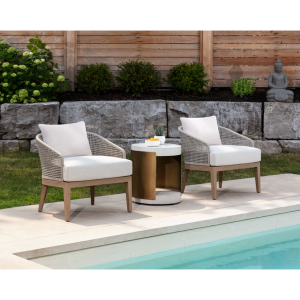 Capri Greige & Palazzo Cream Outdoor Lounge Chair