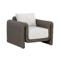Tibi Charcoal Grey Handwoven Wicker Outdoor Lounge Chair