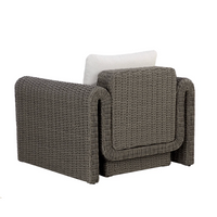 Tibi Charcoal Grey Handwoven Wicker Outdoor Lounge Chair