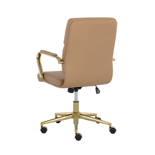 Kleo Tan Faux Leather Office Chair