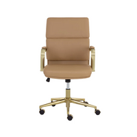 Kleo Tan Faux Leather Office Chair