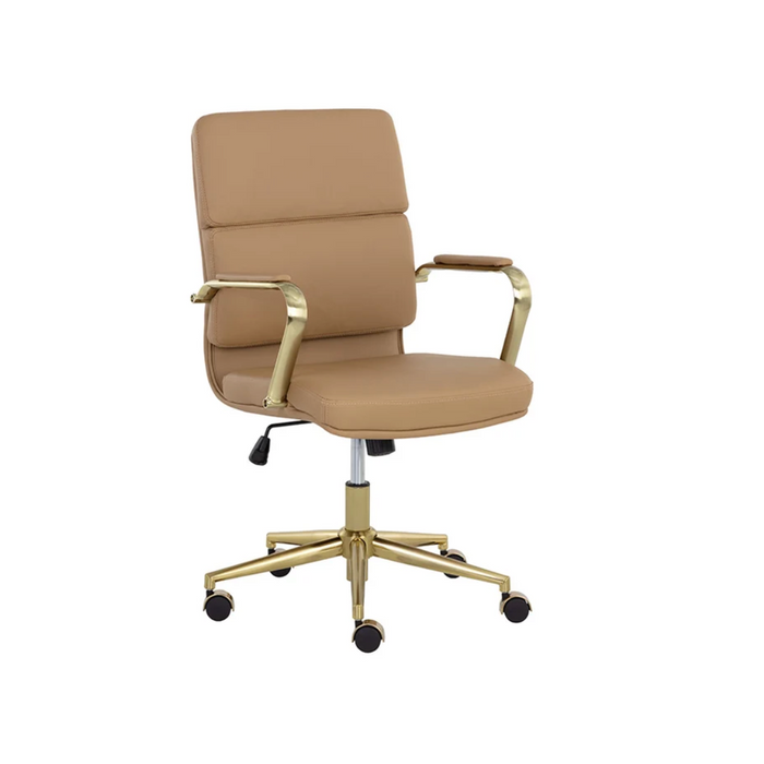 Kleo Tan Faux Leather Office Chair