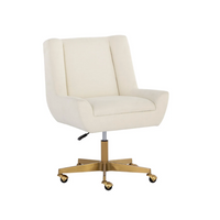 Mirian Alabaster & Matte Gold Office Chair