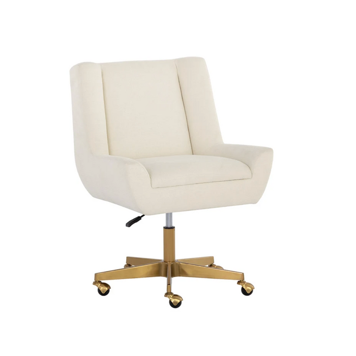 Mirian Alabaster & Matte Gold Office Chair