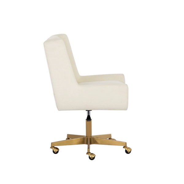Mirian Alabaster & Matte Gold Office Chair
