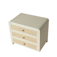 Tierra Antique White & Rattan Nightstand