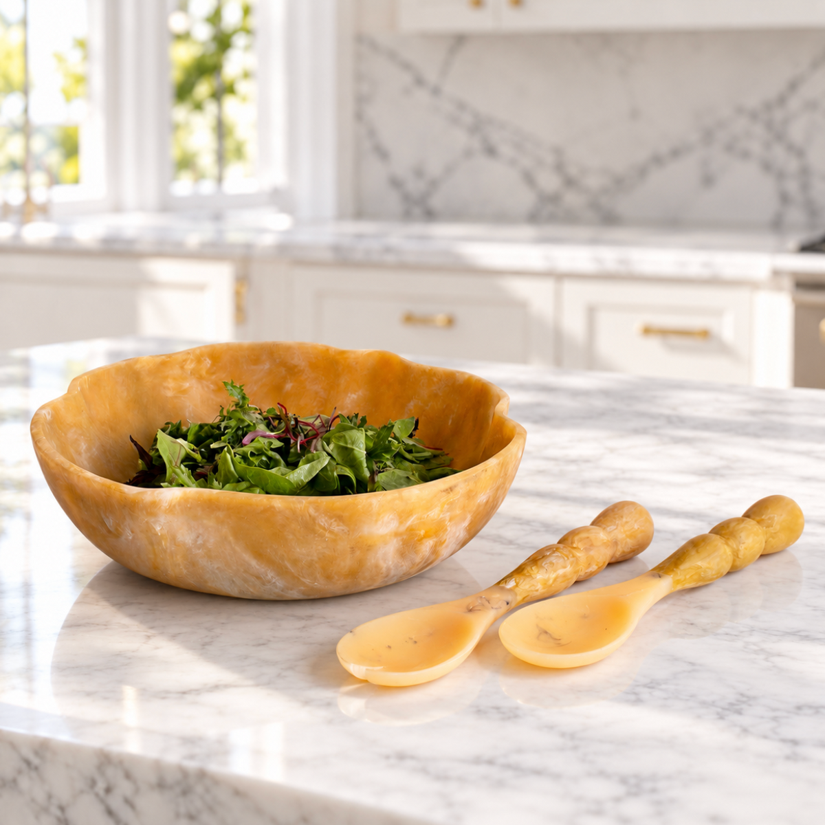 Resin Sorbet Salad Servers Matcha, view 2