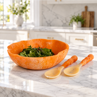 Resin Sorbet Salad Servers Tangerine, view 3