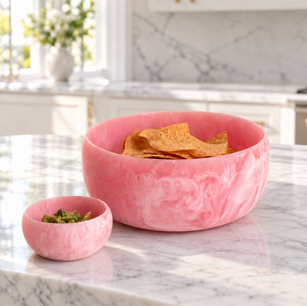 Resin Sorbet Large Round Bowl Raspberry, view 2