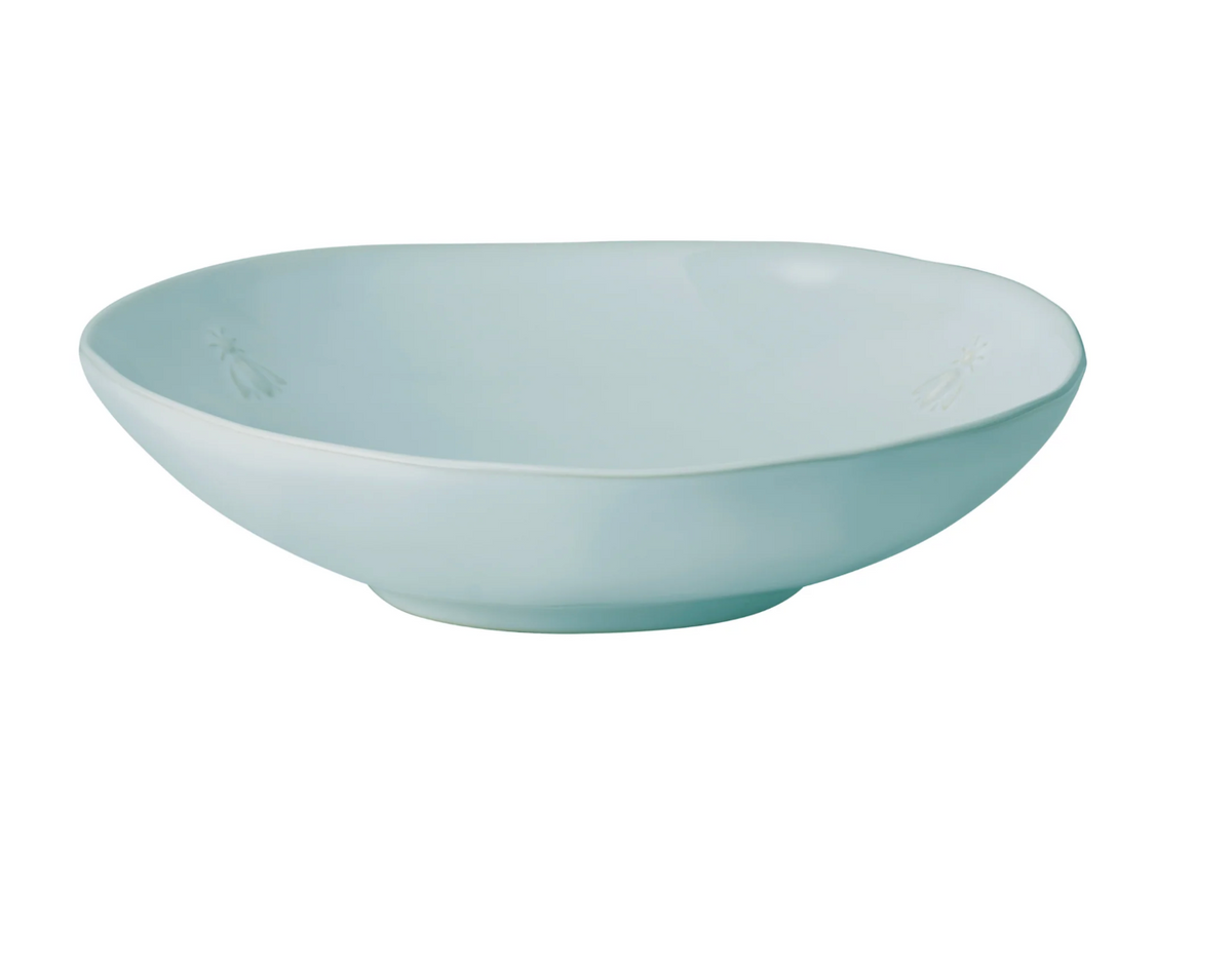Bee Ceramic Pasta Bowls Set of 4, Ecru or French Blue