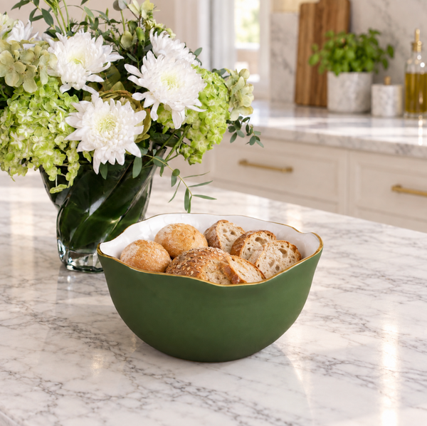 Encanto Osaka Large Bowl Leaf Green & White