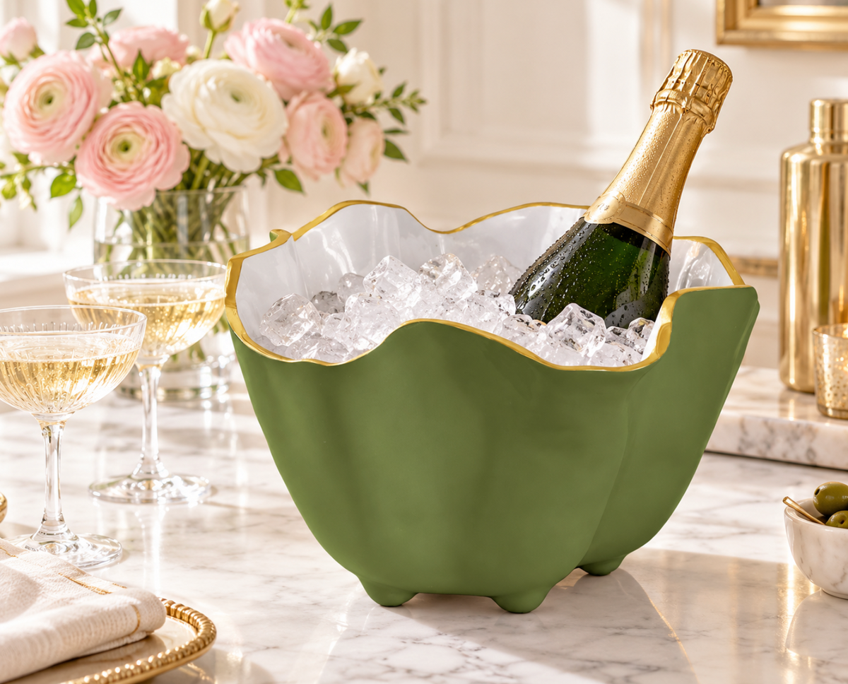 Encanto Onyx Ice Bucket Leaf Green & White