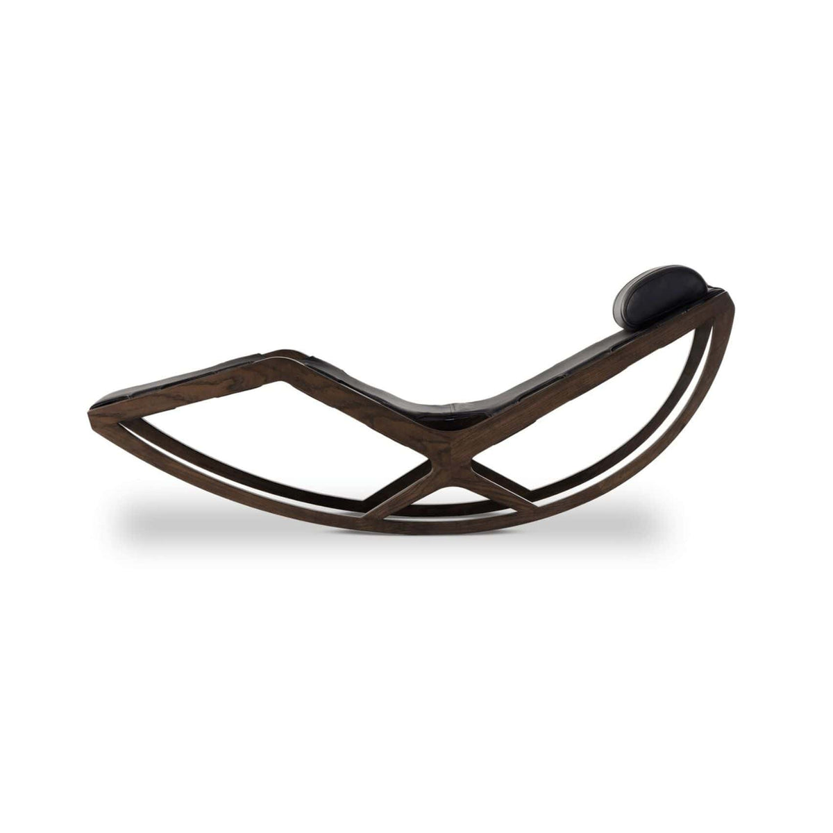 Torrence Black Leather Sling Chaise