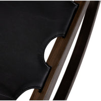 Torrence Black Leather Sling Chaise