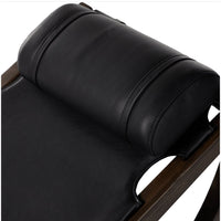 Torrence Black Leather Sling Chaise