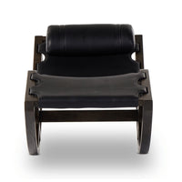 Torrence Black Leather Sling Chaise