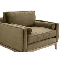 Parker Olive Velvet Post Modern Sofa Chair